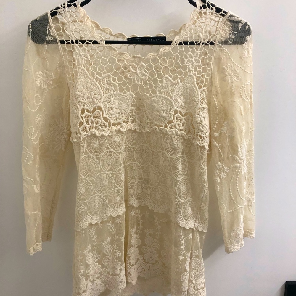 Zara lace cream top